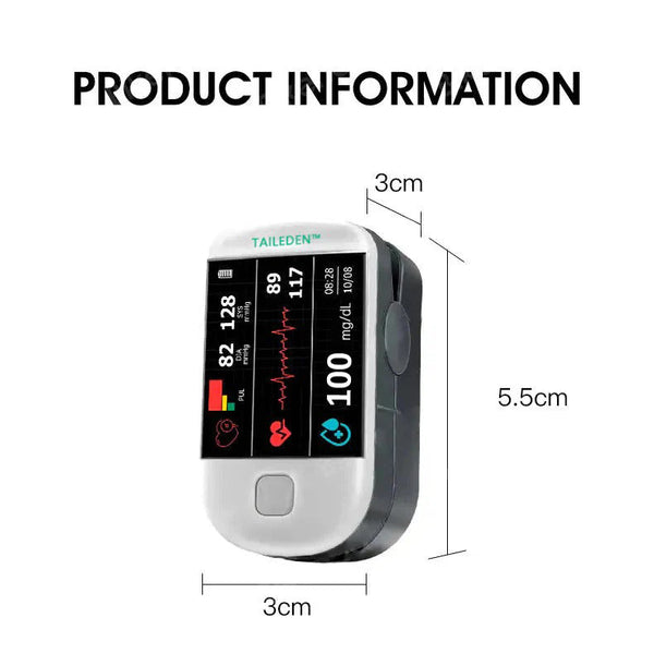 GlucoMax™: Medidor de Glucosa con Tecnología de Oxímetro Digital [98,92% DE PRECISIÓN]
