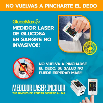 GlucoMax™: Medidor de Glucosa con Tecnología de Oxímetro Digital [98,92% DE PRECISIÓN]