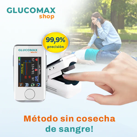 GlucoMax™: Medidor de Glucosa con Tecnología de Oxímetro Digital [98,92% DE PRECISIÓN]